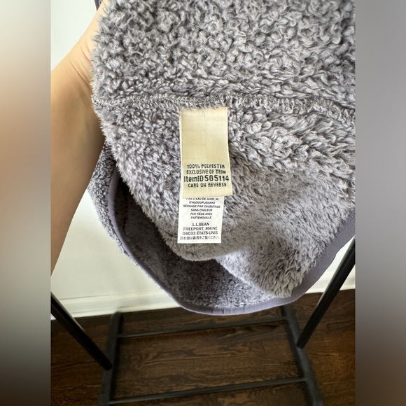 L.L.Bean Hi-Pile Fleece Gray Vest Pocket Full Zip Gray - Picture 7 of 7